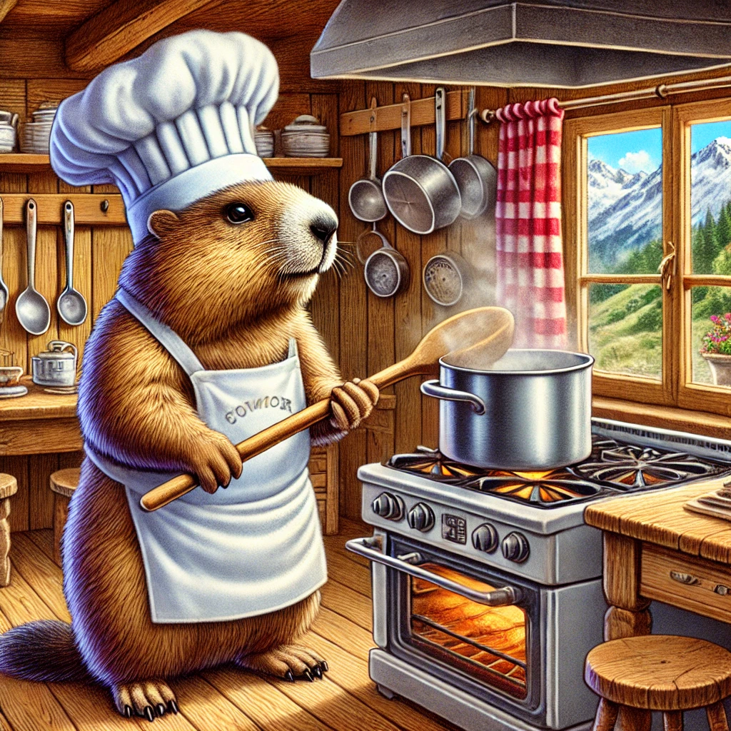 De Holmarmot houdt wel van een lekkere maaltijd