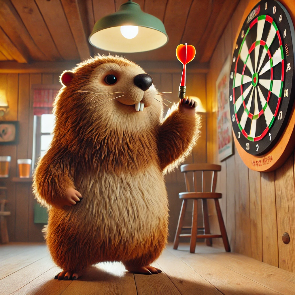 De Holmarmot gooit ook graag een pijltje