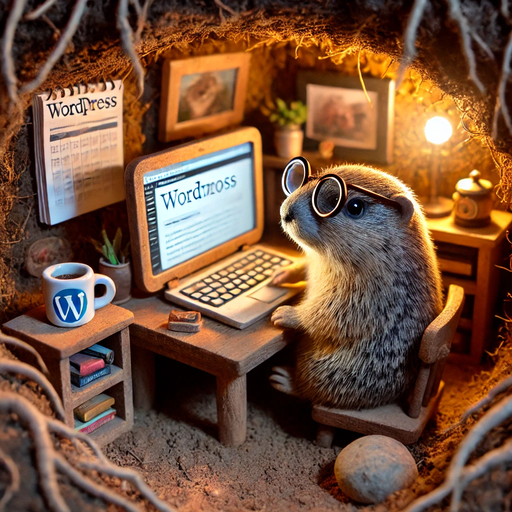 Holmarmot is zijn site aan het maken